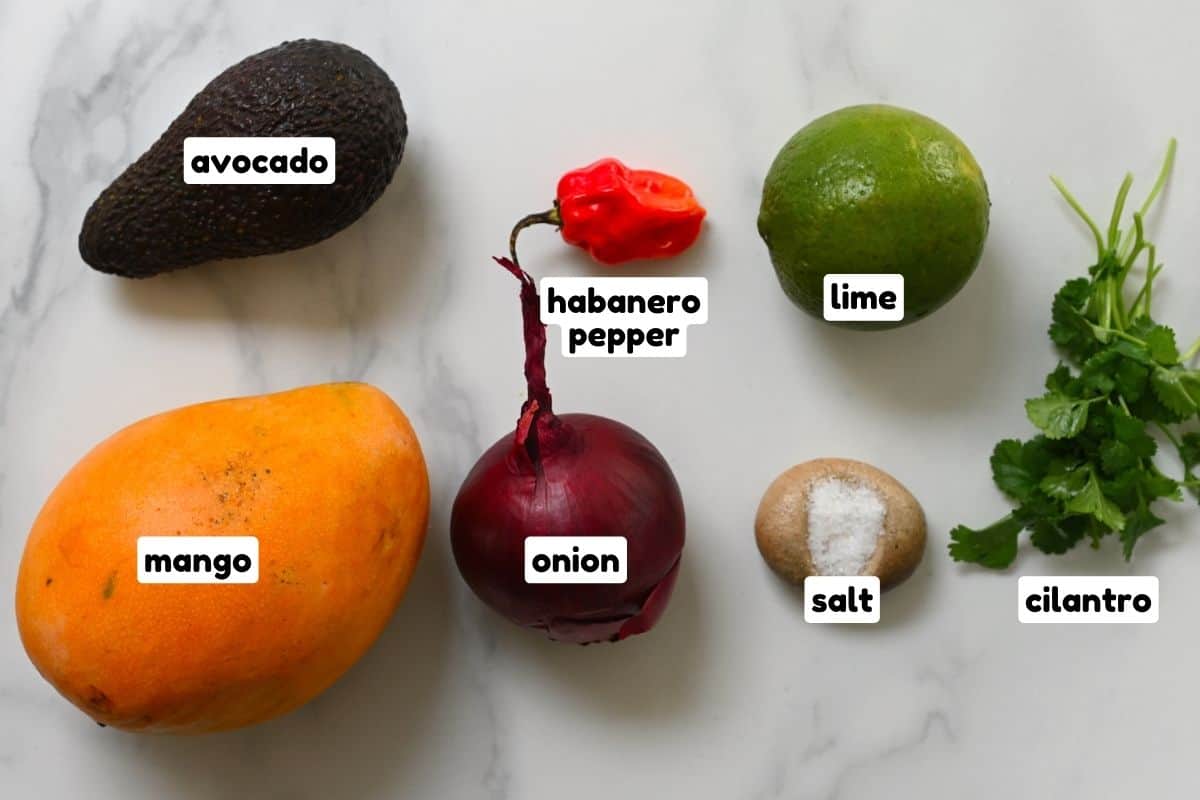 Ingredients for mango salsa