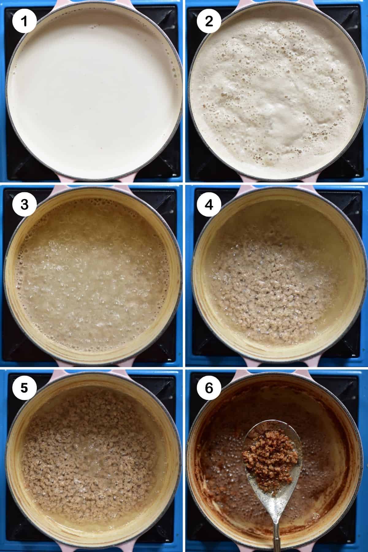 Steps for boiling coconut milk