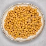 Cooked chickpeas in a small bowl