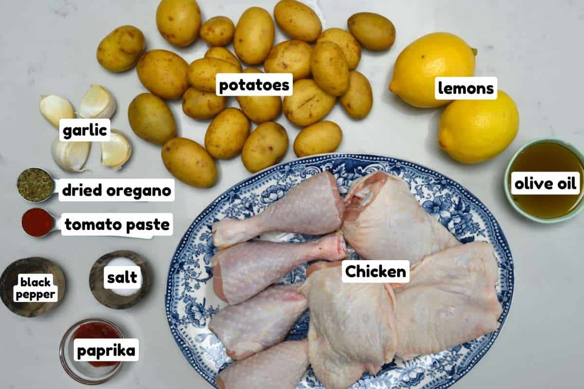 ingredients for chicken and potatoes