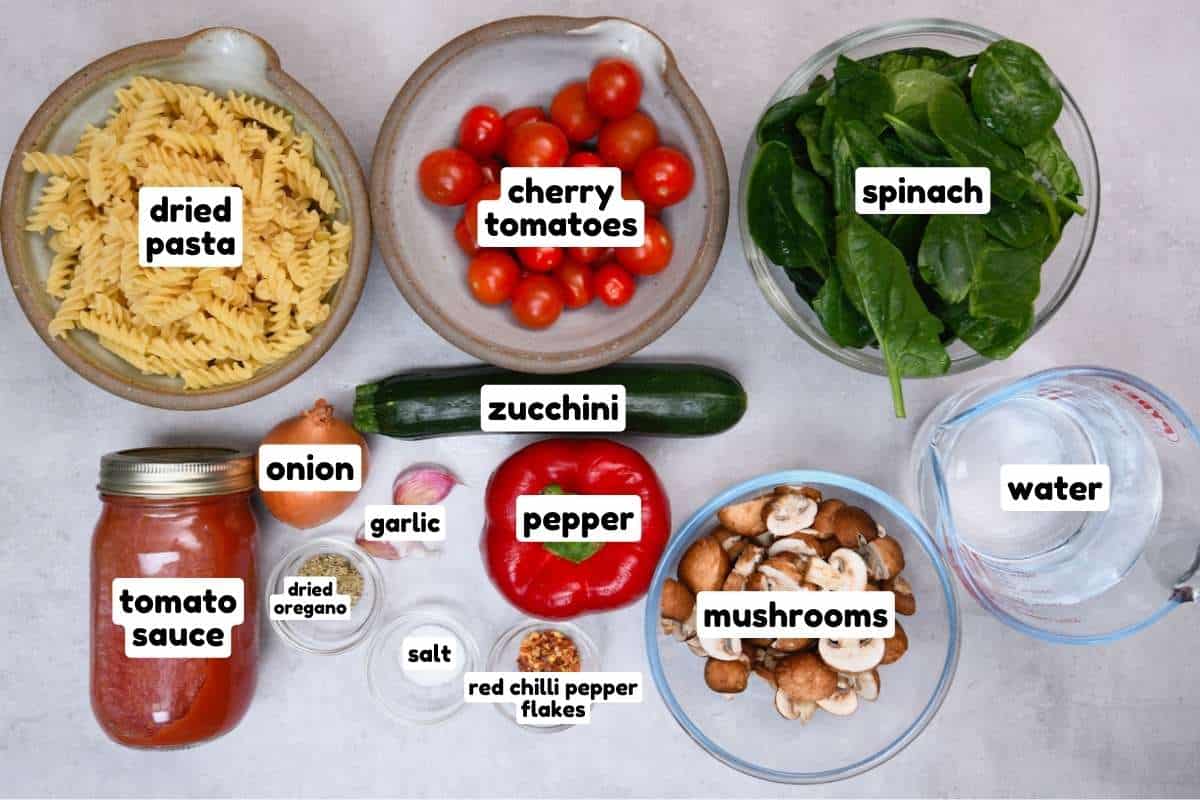 ingredients for one pot pasta