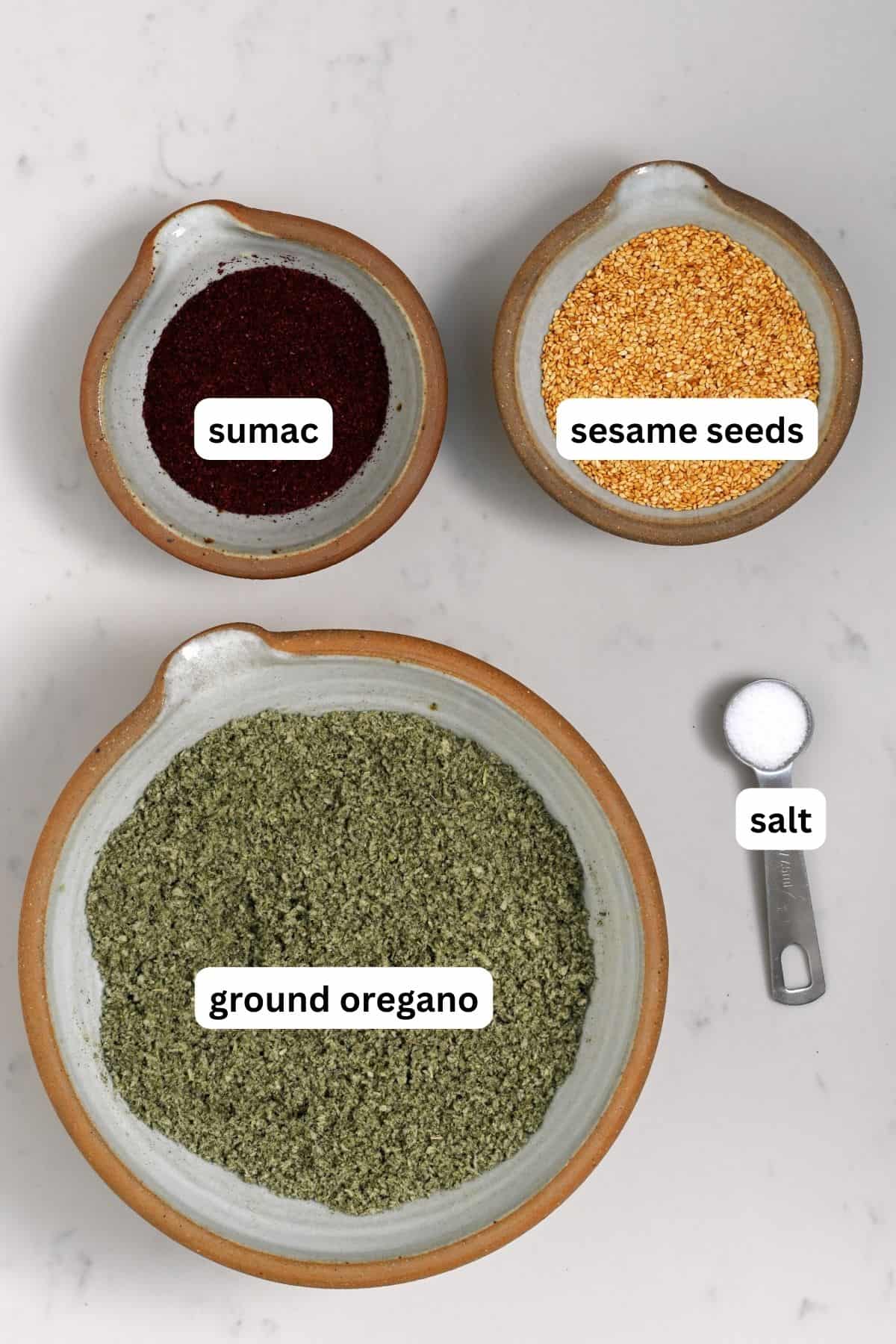 Ingredients for zaatar spice