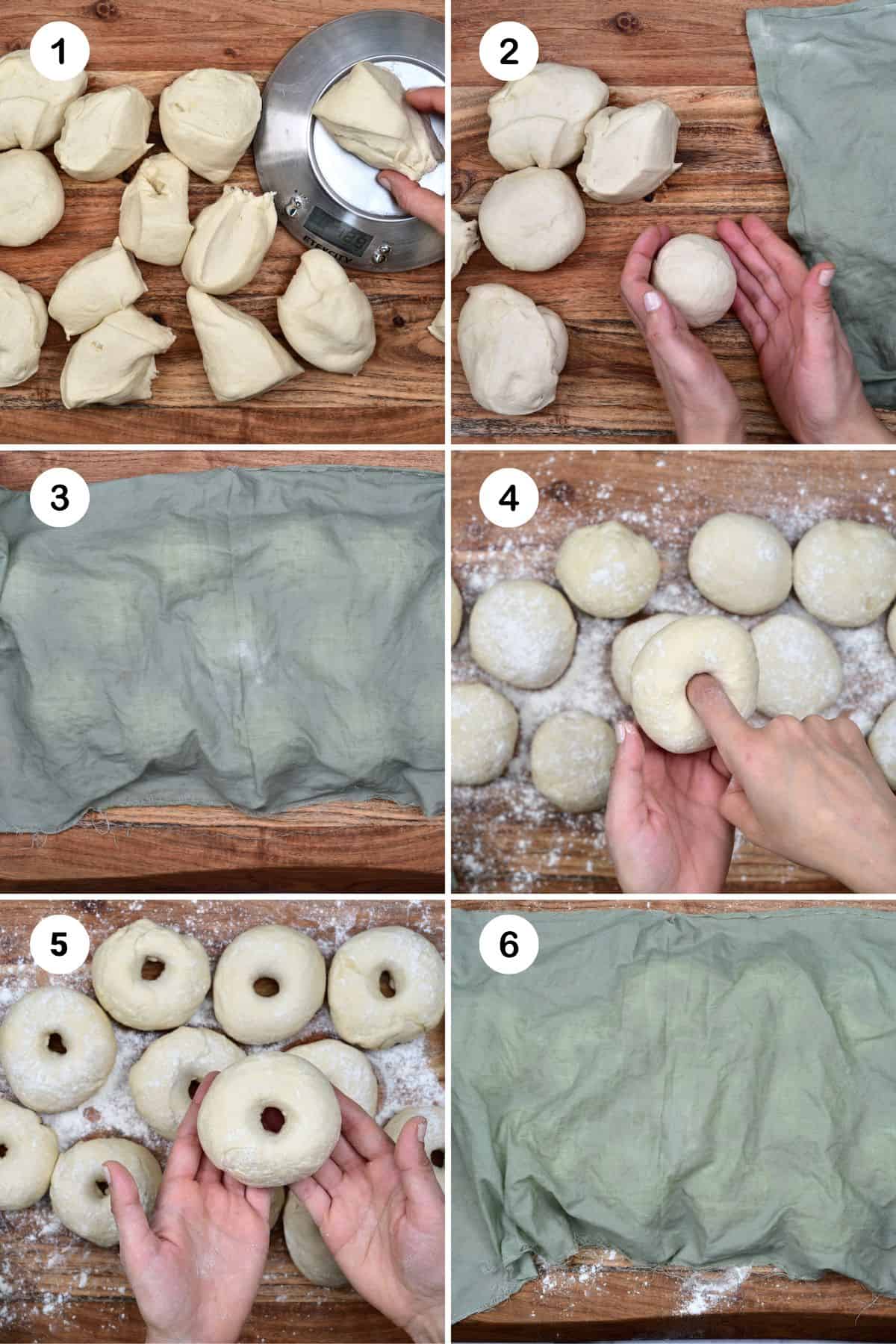 Steps for shaping bagels