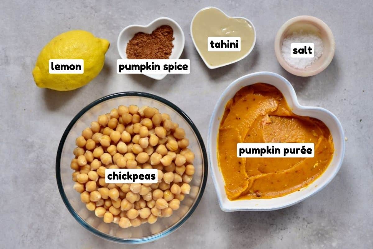 Ingredients for pumpkin hummus