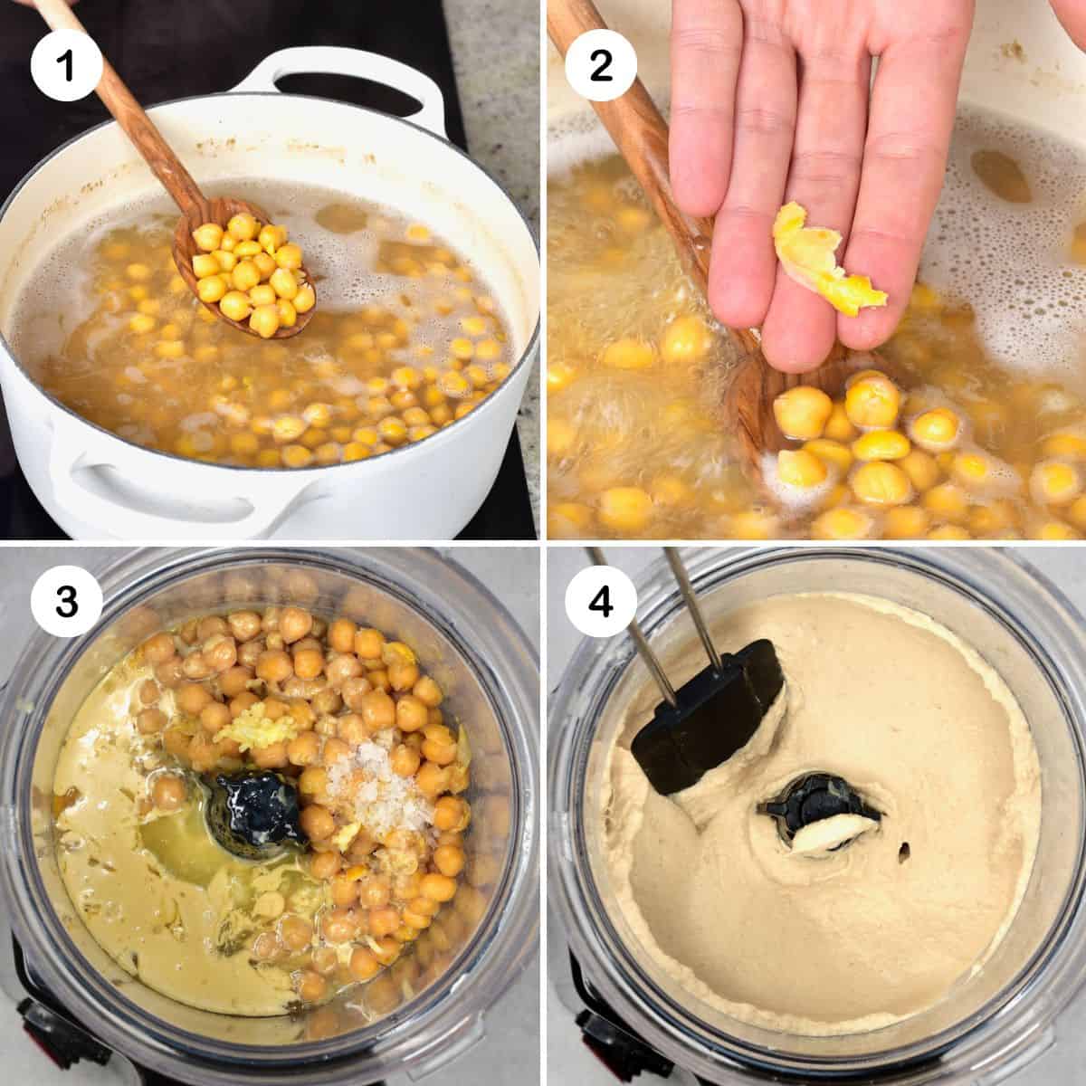 Steps for cooking chickpeas and blending them