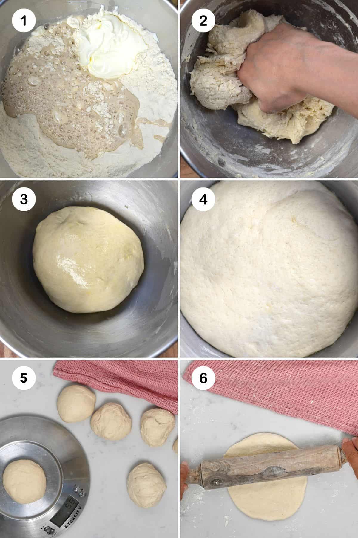 Steps for making a simple dough