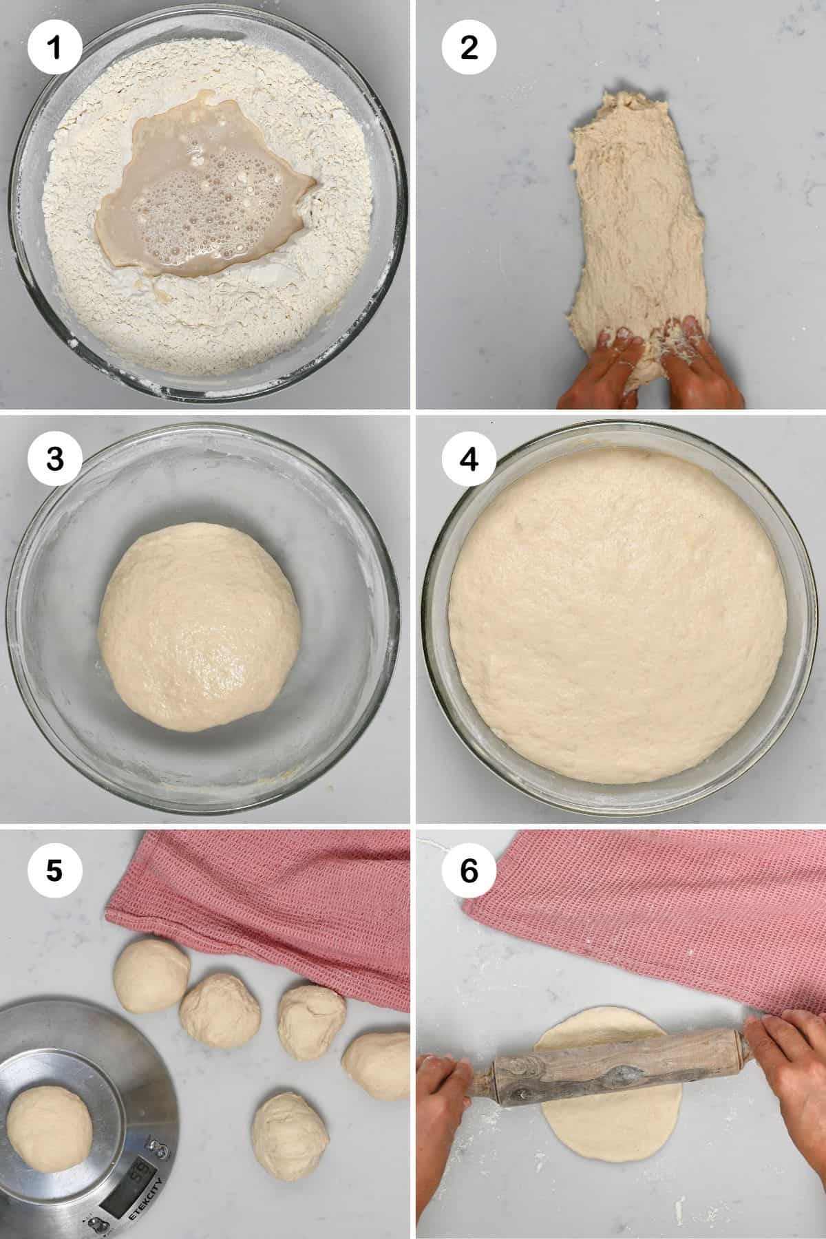 Steps for making dough for spinach pastries