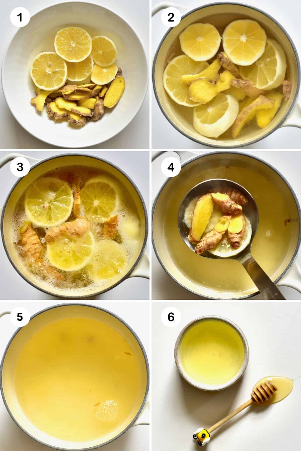 Steps for making ginger tea