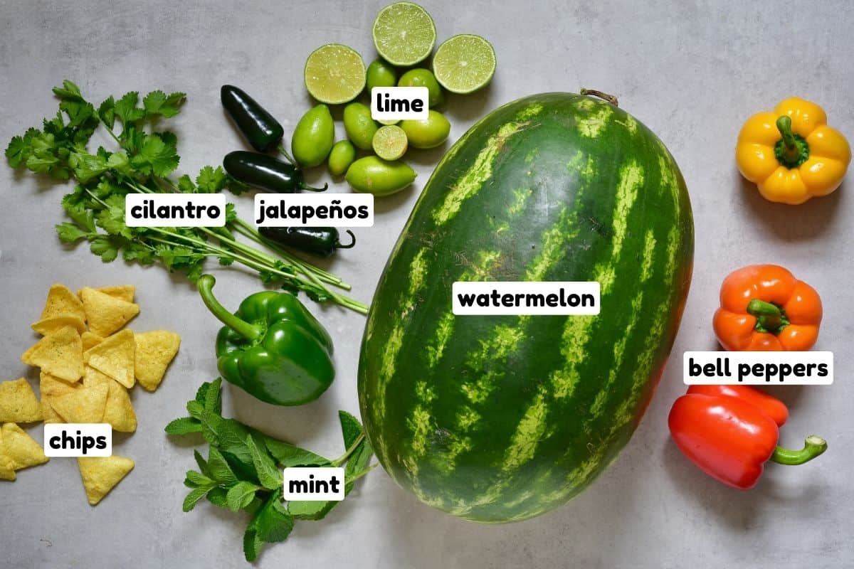 Ingredients for watermelon salsa