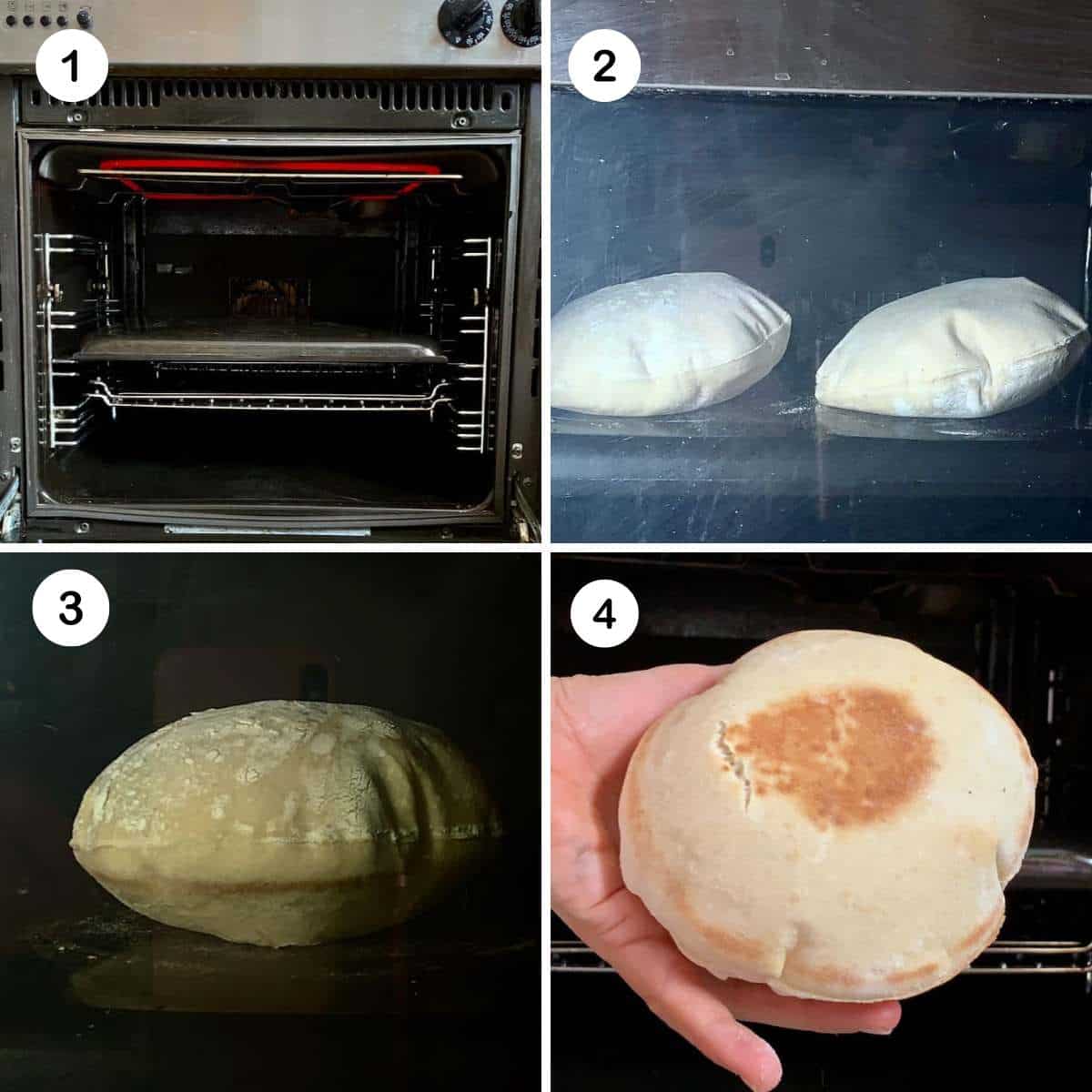 steps for cooking pita bread in the oven