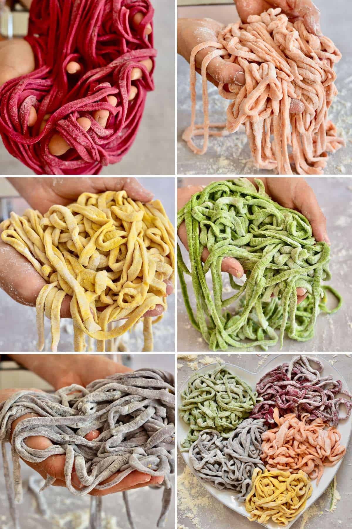 Cutting and Shaping Colored Pasta Ribbons.