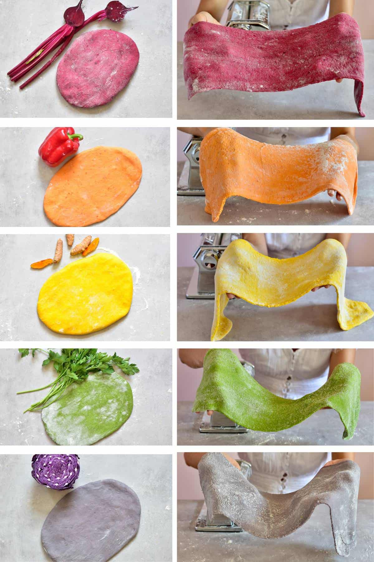 steps for Rolling Out Your colored Pasta Dough