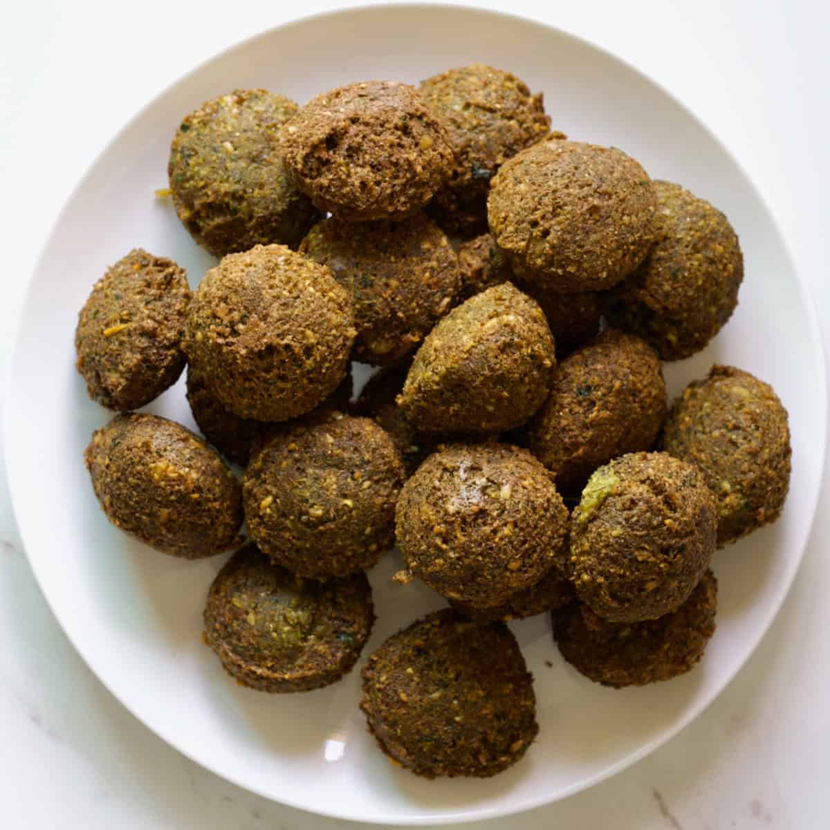 A plate with homemade falafels