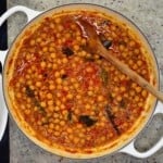 A large pot with homemade Chana Masala - 14