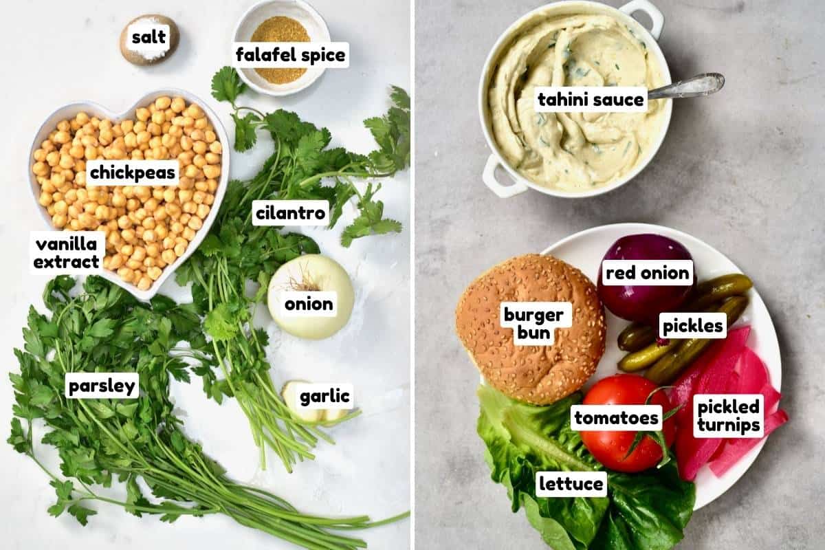 falafel burgers ingredients