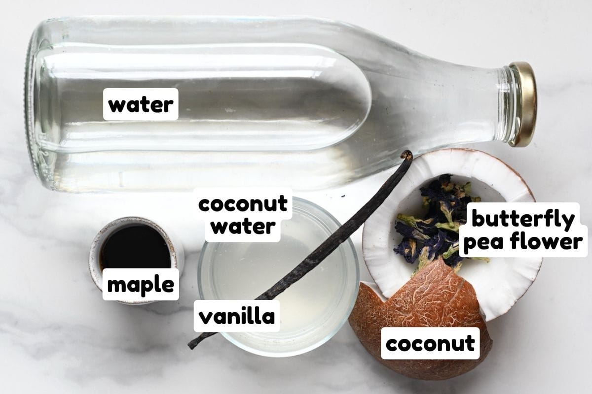 Ingredients for blue milk