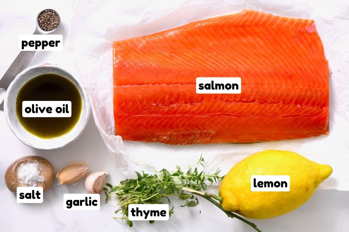 Ingredients for oven-baked salmon