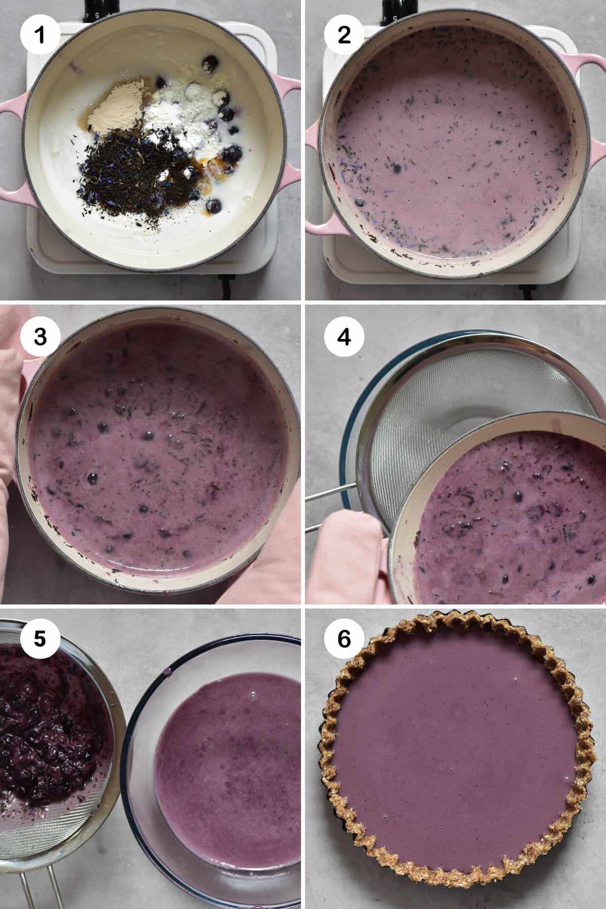 steps for making filling blueberry pie