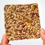 A large piece of homemade seed crackers. - 15