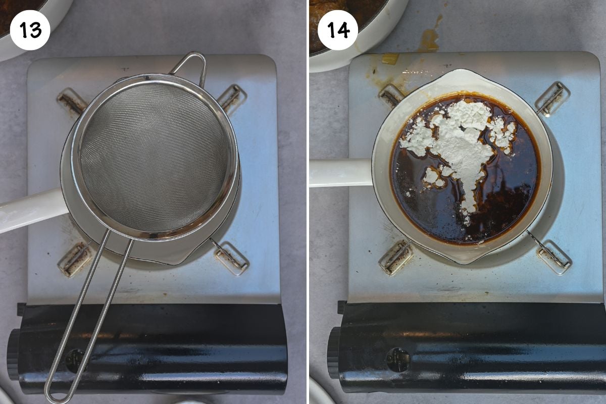 A photo for the steps of thickening the gravy for oxtail stew. - 5