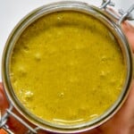 A jar with homemade pistachio butter. - 32