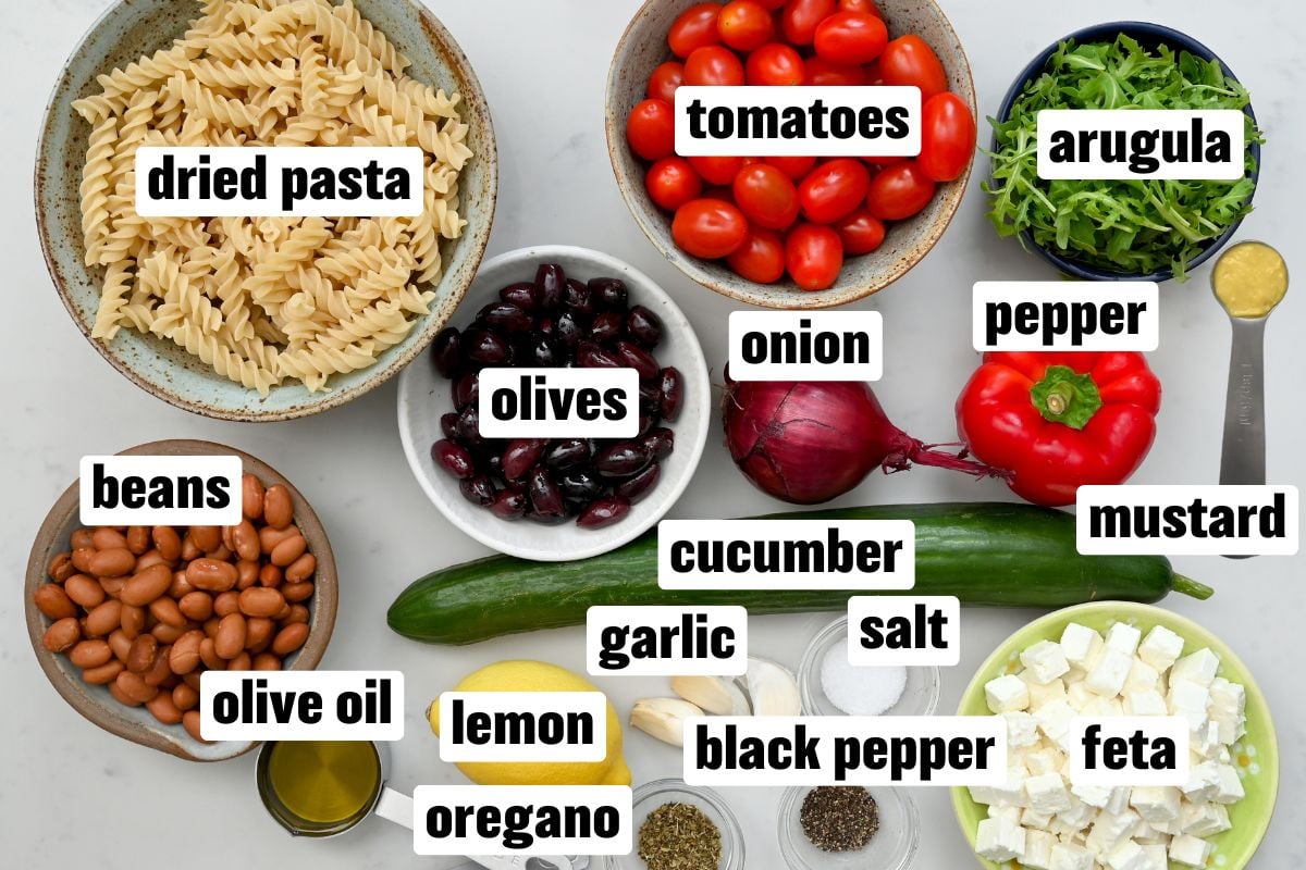 Ingredients for making pasta salad. - 2