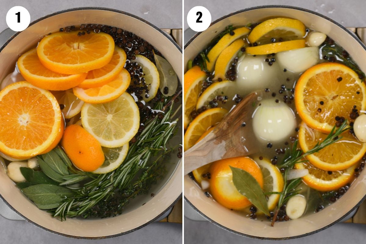 Steps for making the brine base. - 4