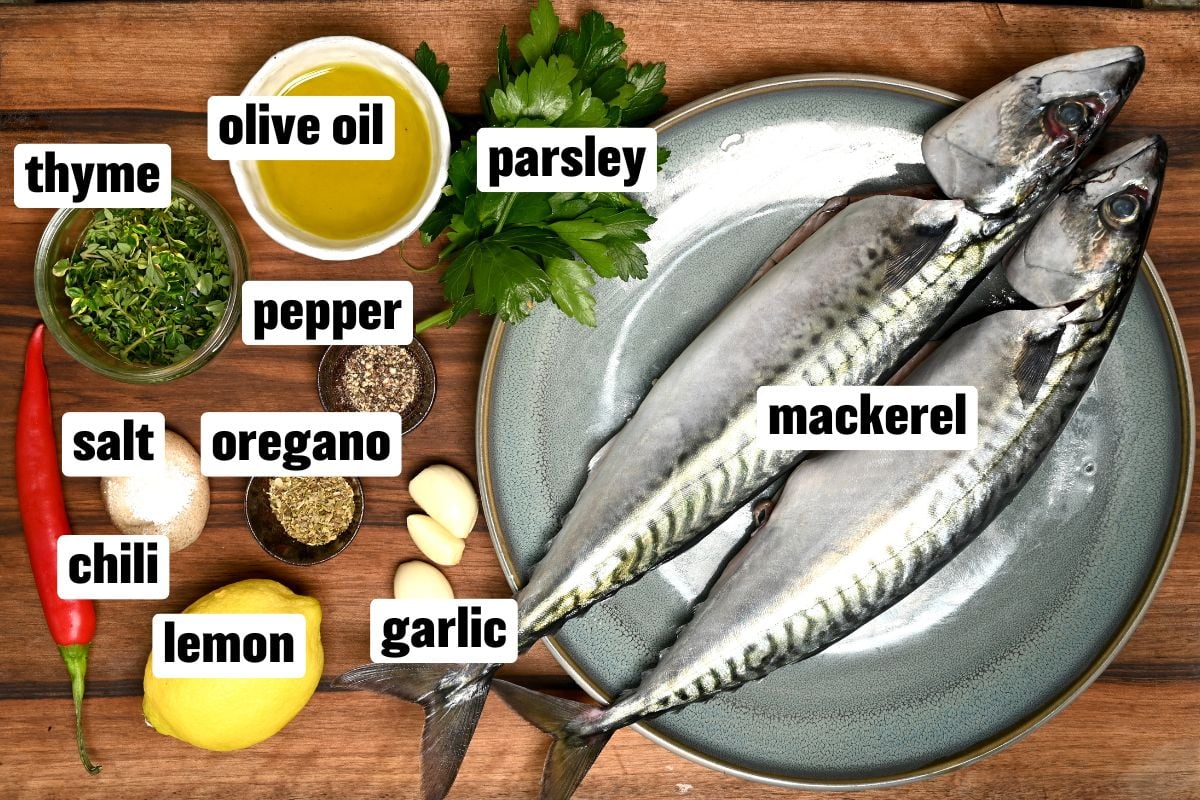 Ingredients for cooking mackerel recipe. - 2