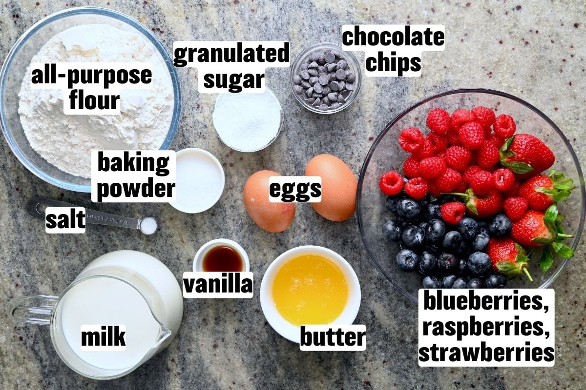 Photo of the ingredients needed to make sheet pan pancakes. - 4