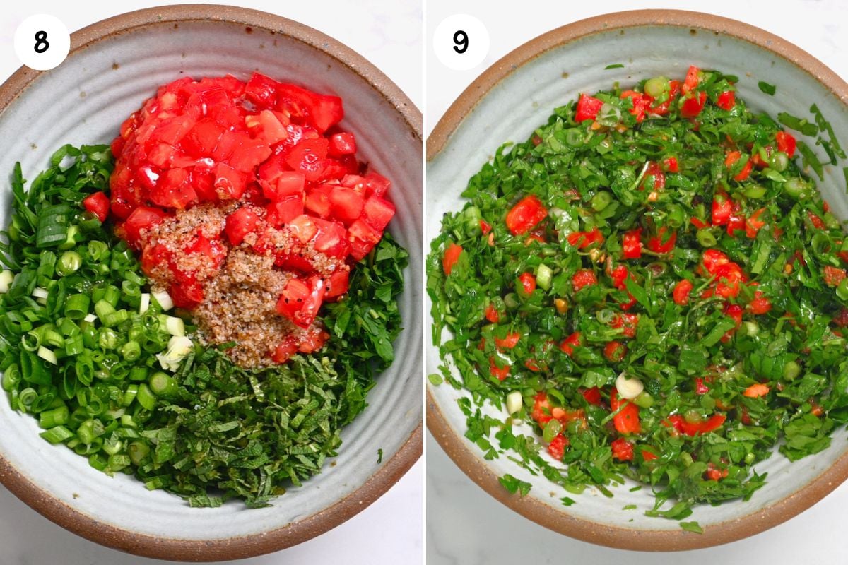 Assemble the tabbouleh salad. - 7