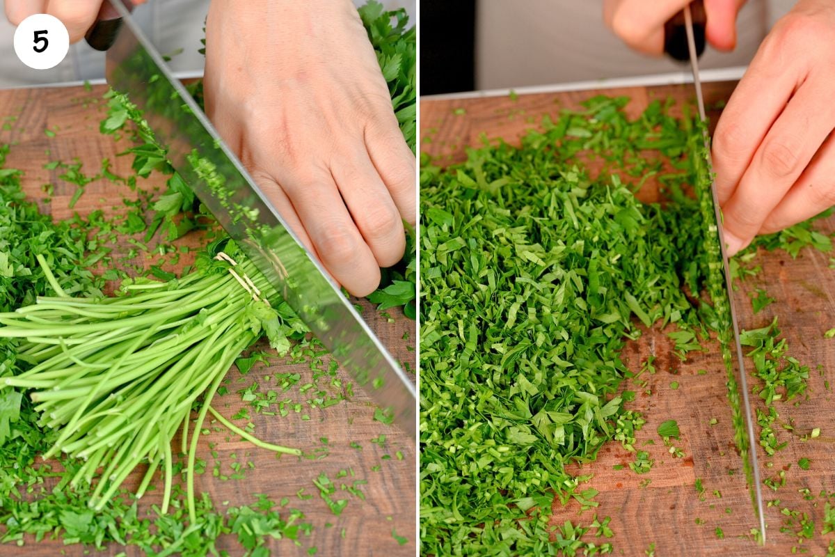 Finely chop the parsley. - 5